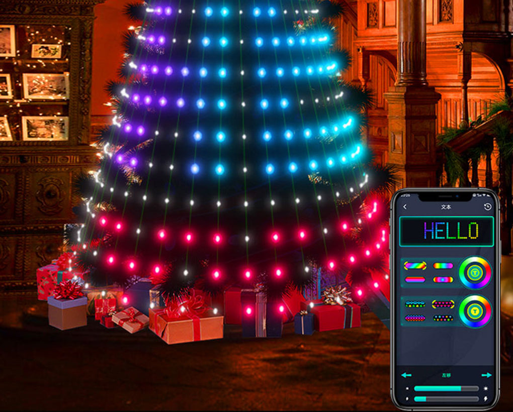 LuxFond RGB Christmas Tree Lighting with APP and Remote Controller and Text Editing 2