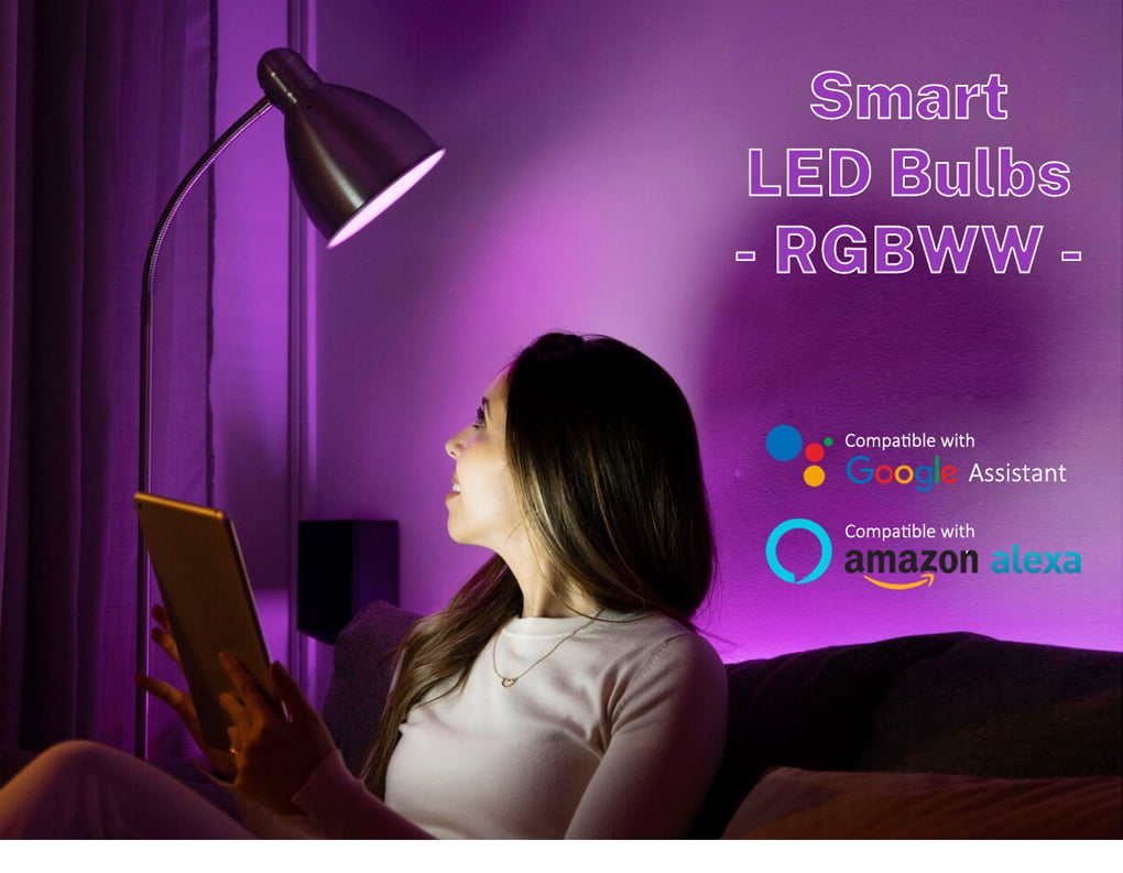 LuxFond Smart LED Bulb RGB+White Light