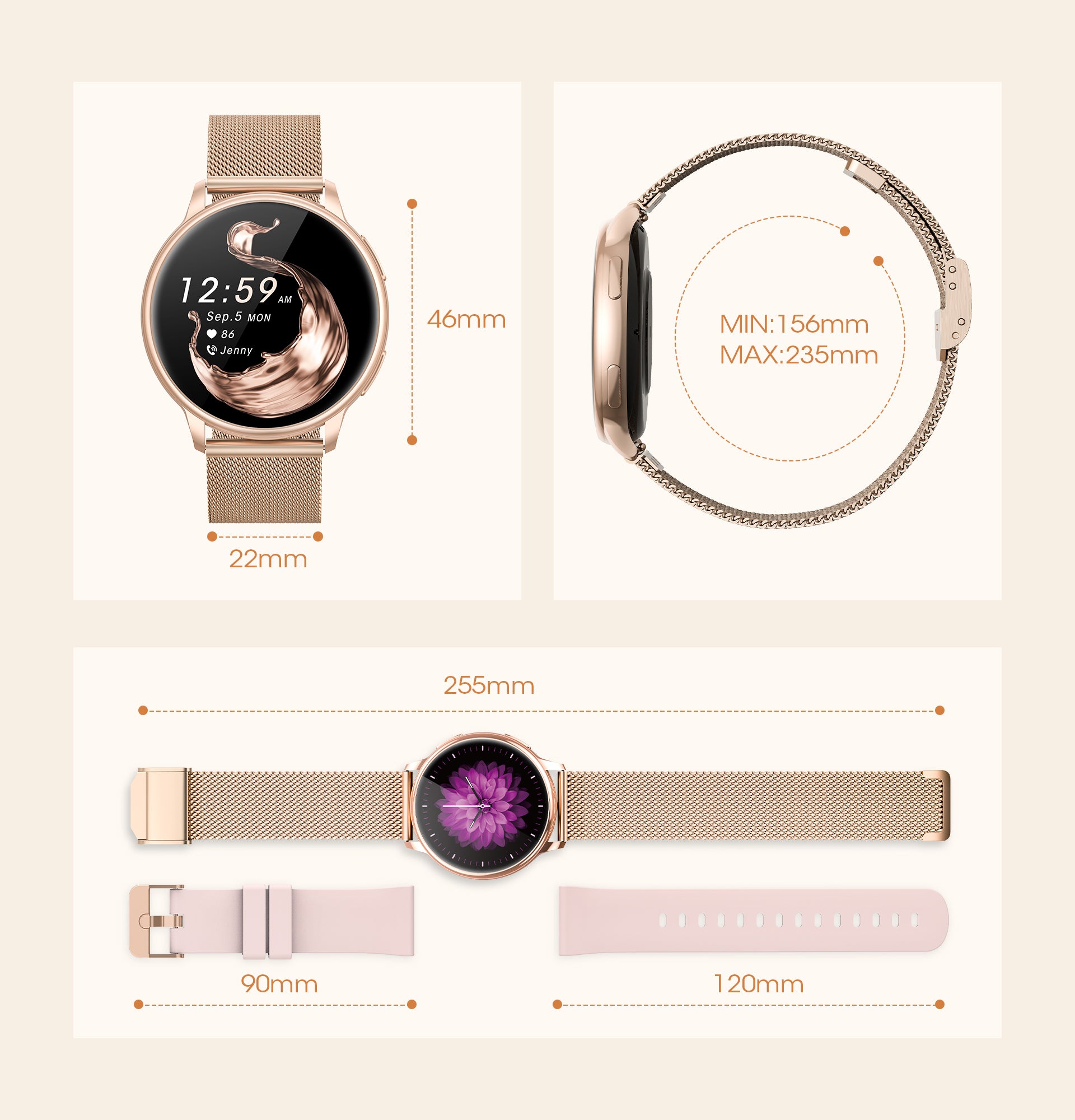 dekelife elegance women smartwatch listing