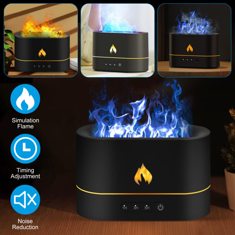 Air Humidifier Essential Oil Aroma Diffuser 3D Flame Mist Home Decor