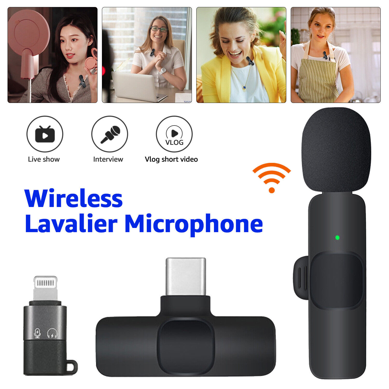 Wireless Lavalier Mini Mic: Audio/Video Recorder for Android & iOS