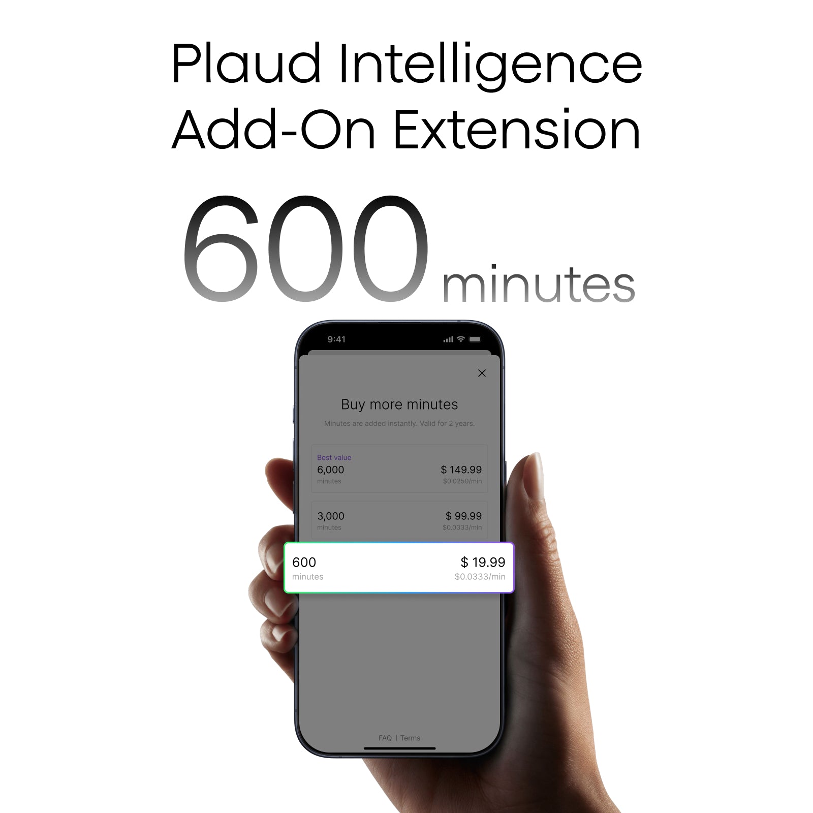 Plaud Intelligence Add-On Extension (600 mins)