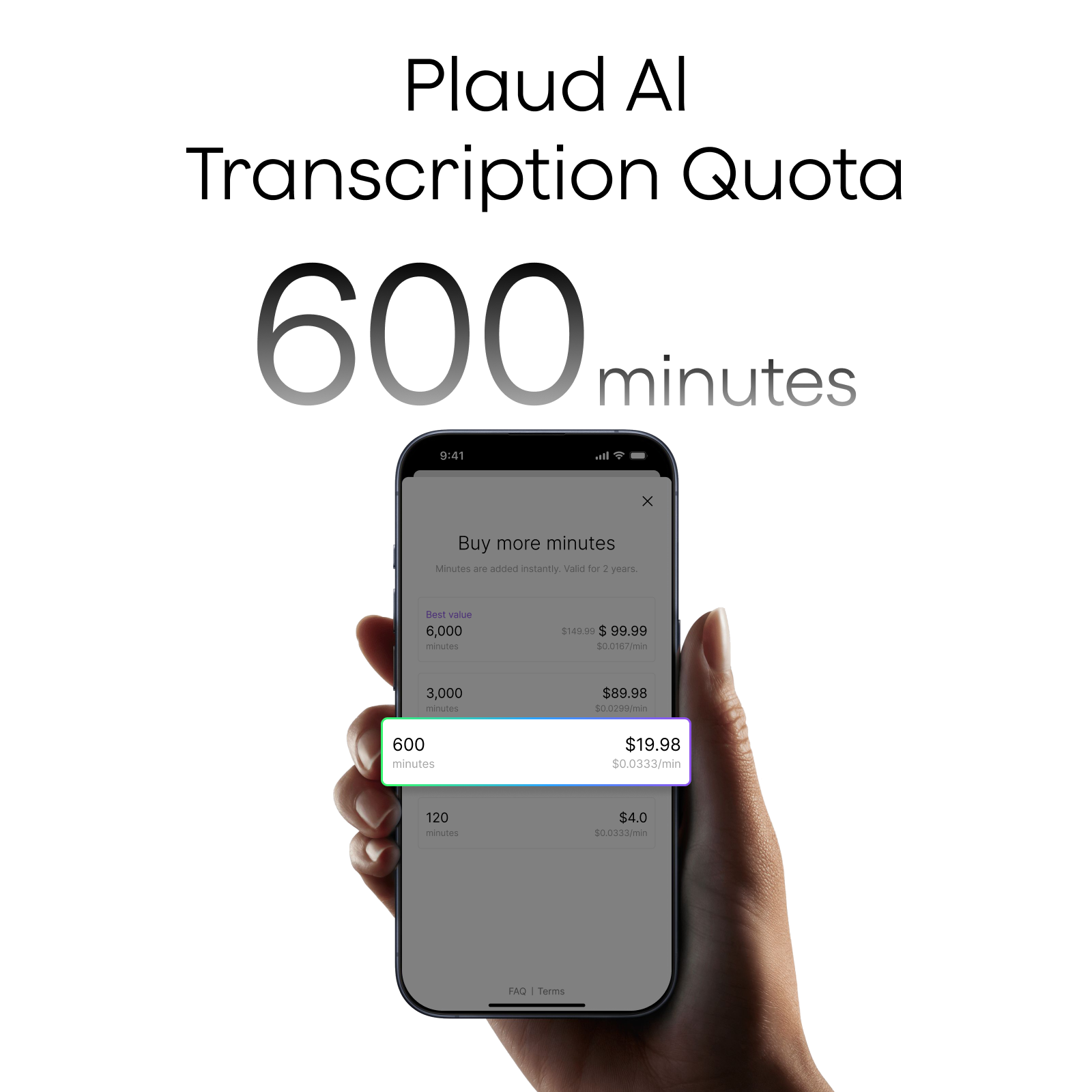 Plaud AI Transcription Quota (600 mins)