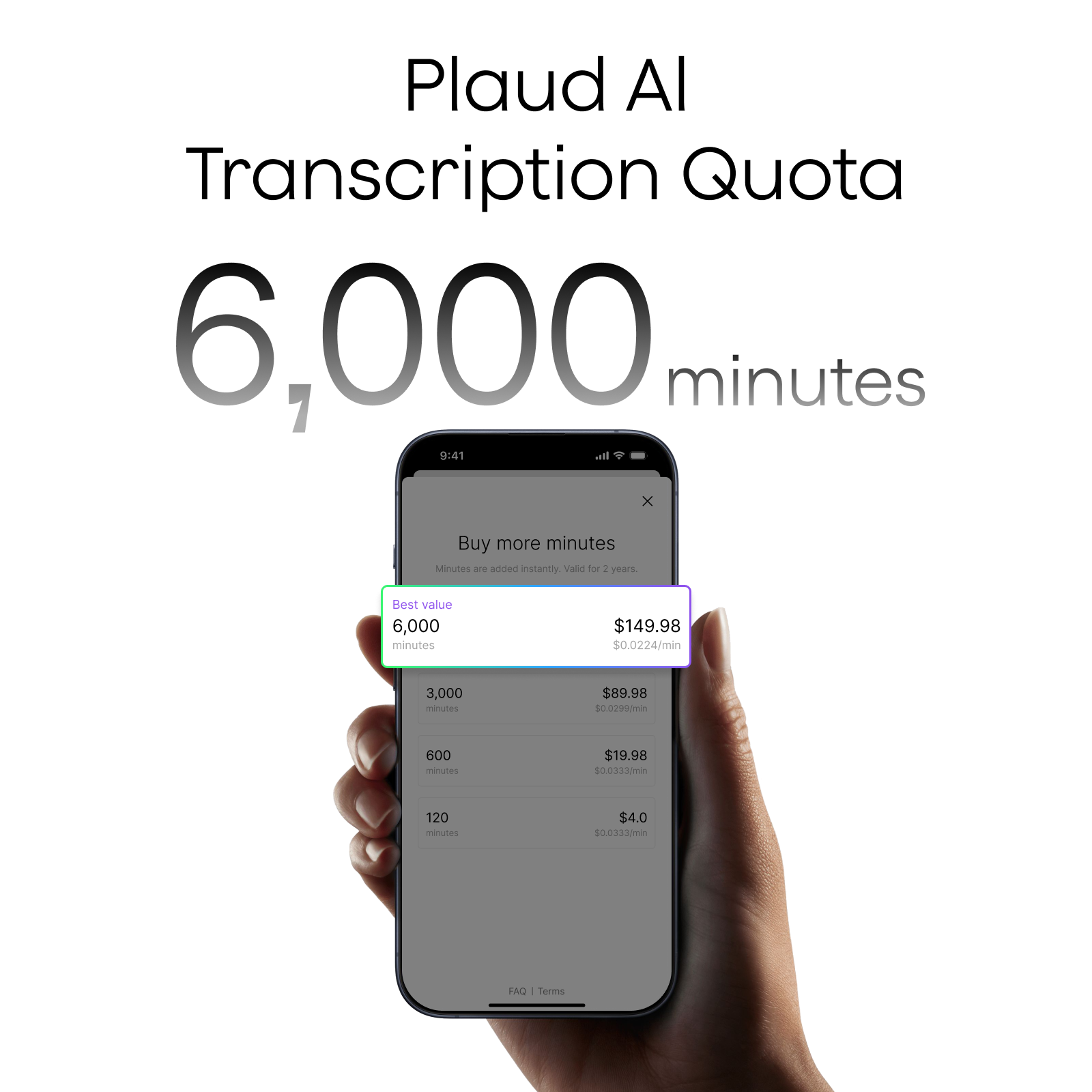 Plaud AI Transcription Quota (6,000mins)