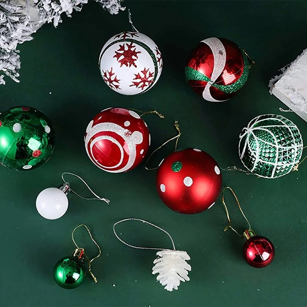 Colored Christmas Ball Ornaments 42-44 Pcs