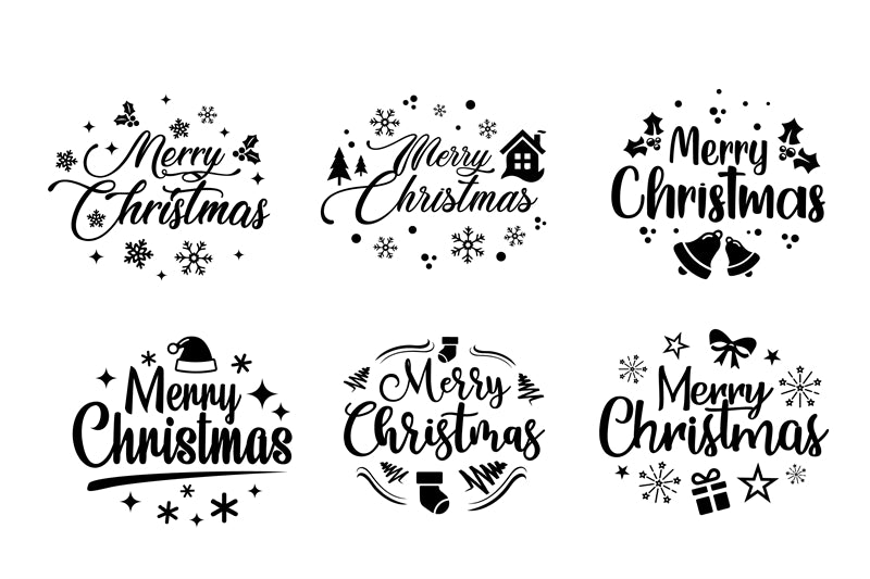 Merry Christmas Handwriting Elements - Vector - Illustration - Happy New yaer - Warm Wishes -Holly Jolly-Free Download