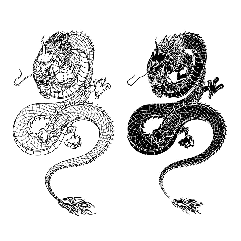 _silhouettes_de_dragons_volants_reptiles_crachant_du_feu_dragons_médiévaux_ailés_mascottes_dragons_effrayants_ensemble_d'illustrations_vectorielles_plates_silhouettes_dragons_fées