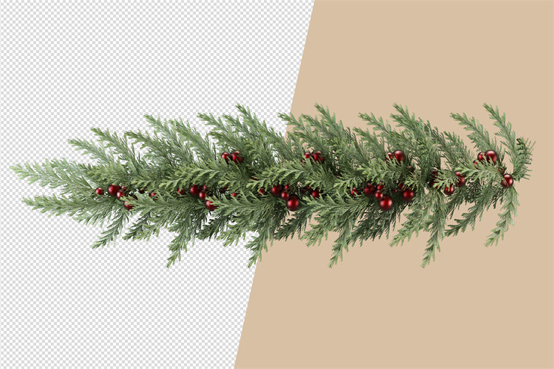 Illustration de branches de sapin de Noël et de pommes de pin - Vecteur - Téléchargement gratuit au format Png/PSD/JPG