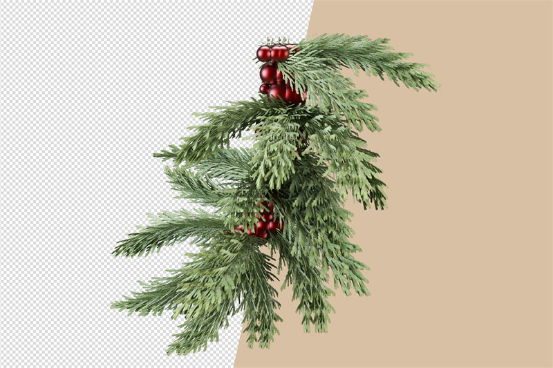 Illustration de branches de sapin de Noël et de pommes de pin - Vecteur - Téléchargement gratuit au format Png/PSD/JPG