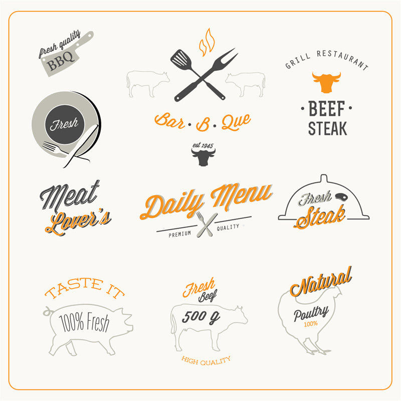 cooking -kitchen -elements -designs -logo mockups -chef