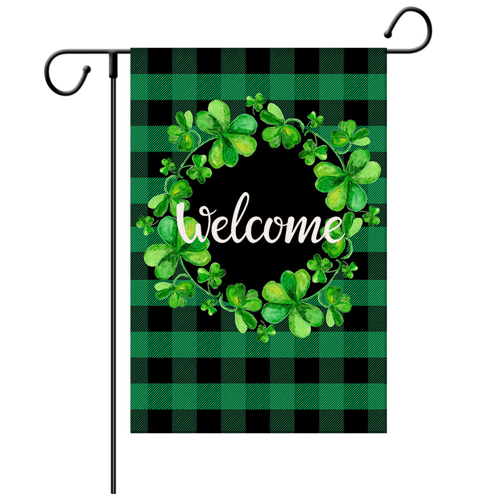 St Patrick's Day Welcome Flag -  Garden Flag - Yard Flag Designs - Illustration