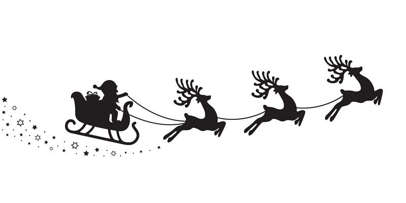 Santa Sleigh &Reindeer - Christmas Season Elements - Elk Pattern -  Png/PSD/JPG/ Free Download