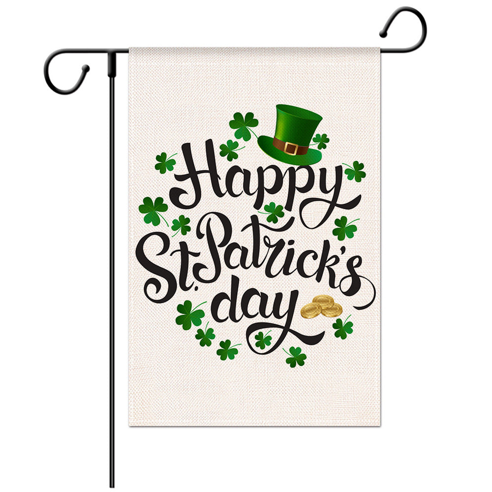 St Patrick's Day Welcome Flag -  Garden Flag - Yard Flag Designs - Illustration