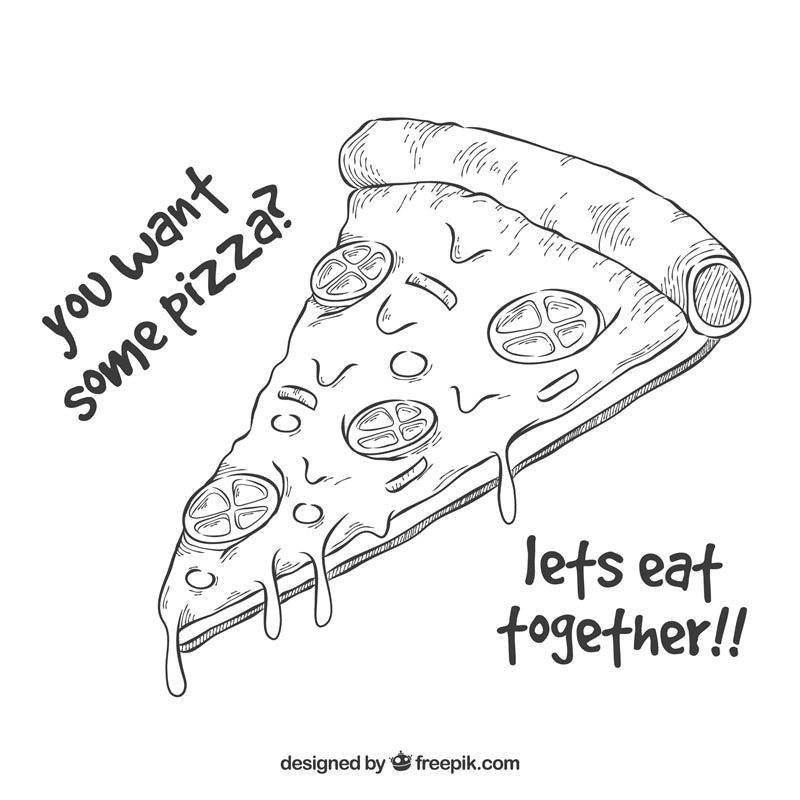 Illustration de pizza dessinée à la main - Icône de clip - Croquis de pizza - Éléments vectoriels EPS/AI/PSD PNG/JPG TÉLÉCHARGEMENT GRATUIT