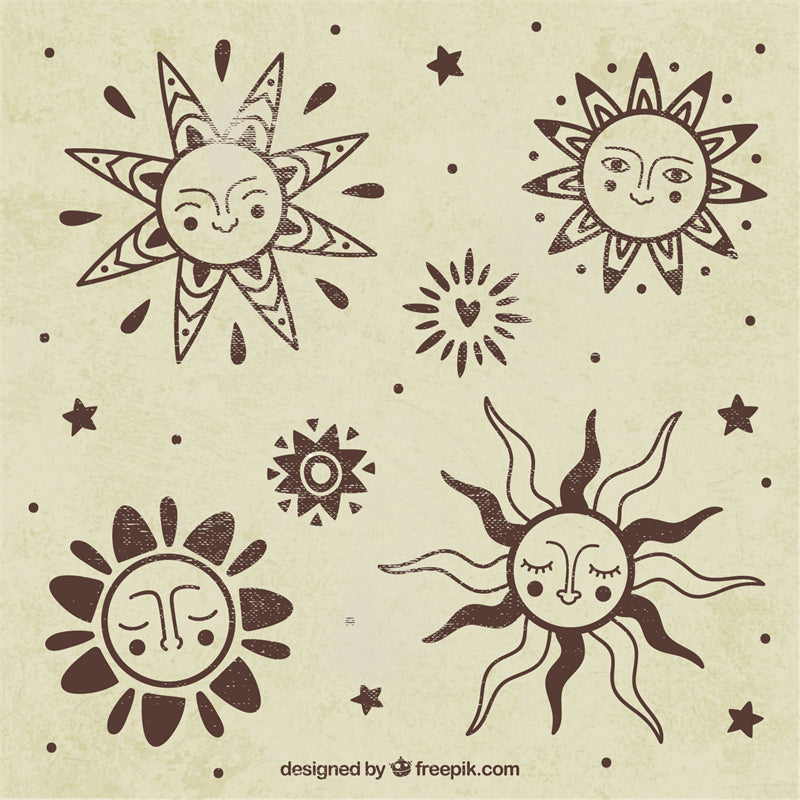 Handdraw Sun burst line elements - Clip - Icon - 