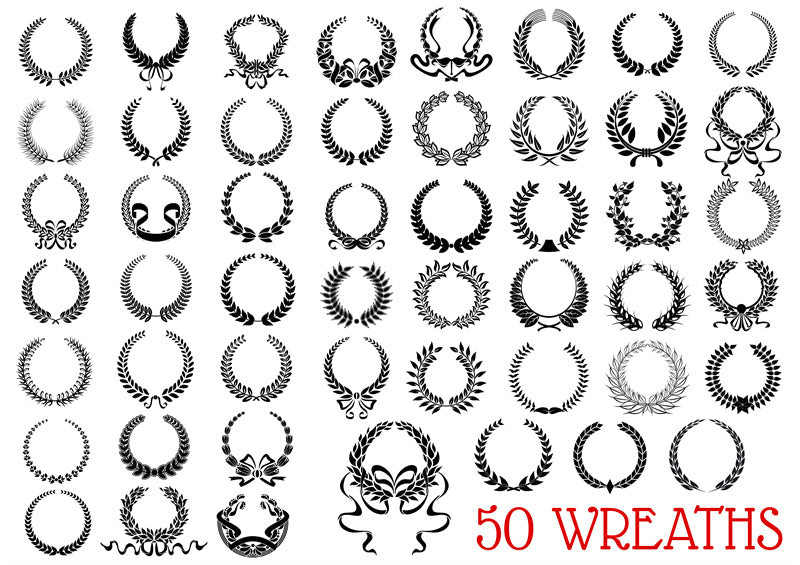 Collection de dessins vectoriels de branches et de couronnes à télécharger gratuitement - Illustration Décor PNG/PSD/JPG