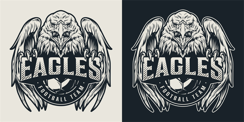 Éléments d'aigle à tête blanche des États-Unis - Illustration - Maquette de logo, dessin vectoriel à main levée