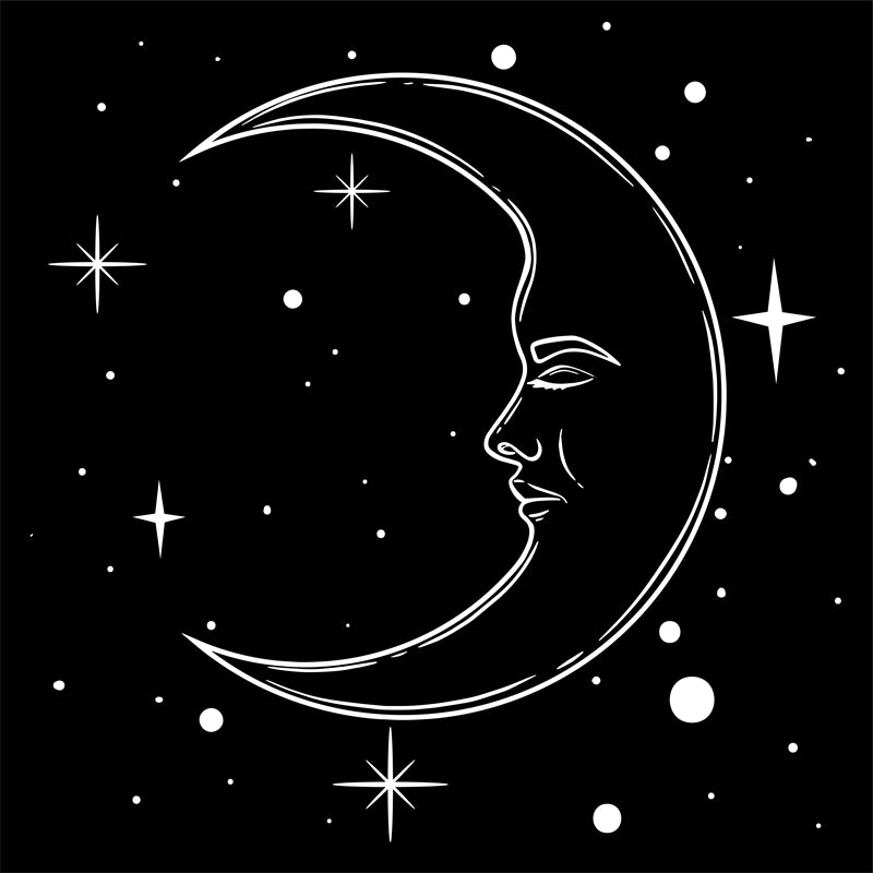 Collection Vintage Moon Set - Icônes - Éléments - Vecteur - Clair de lune