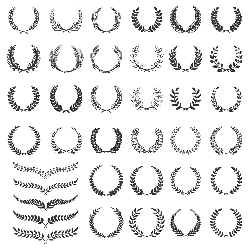 Collection de dessins vectoriels de branches et de couronnes à télécharger gratuitement - Illustration Décor PNG/PSD/JPG
