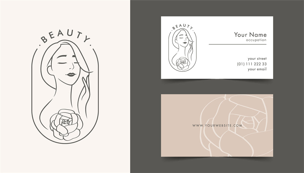 Woman Beauty Spa Organic logo badge design elements mockups