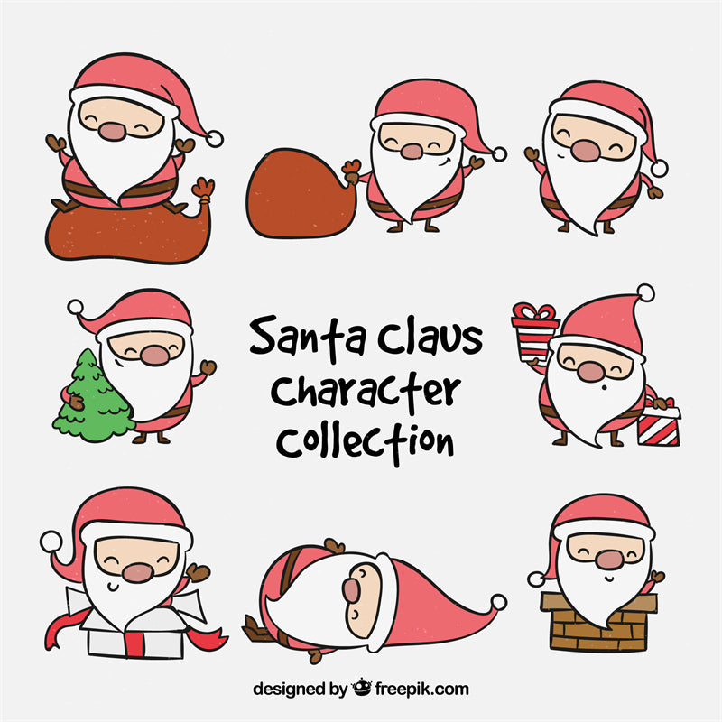 Éléments du Père Noël dessinés à la main - Vecteur - Illustration - Téléchargement gratuit - Dessin animé
