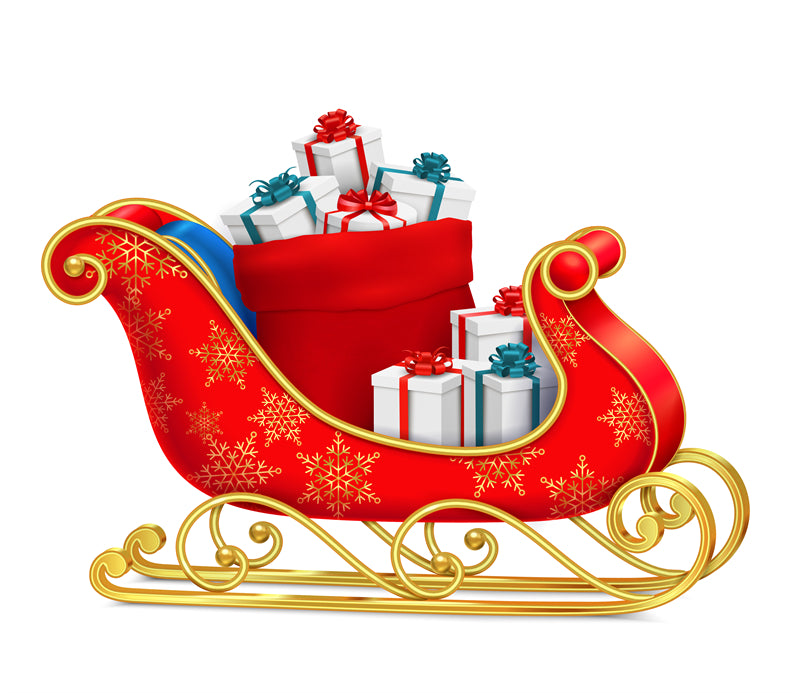 Traîneau du Père Noël et rennes – Éléments de Noël – Motif élan – Téléchargement gratuit au format PNG/PSD/JPG
