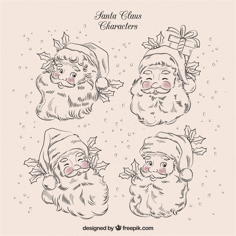 Éléments du Père Noël dessinés à la main - Vecteur - Illustration - Téléchargement gratuit - Dessin animé