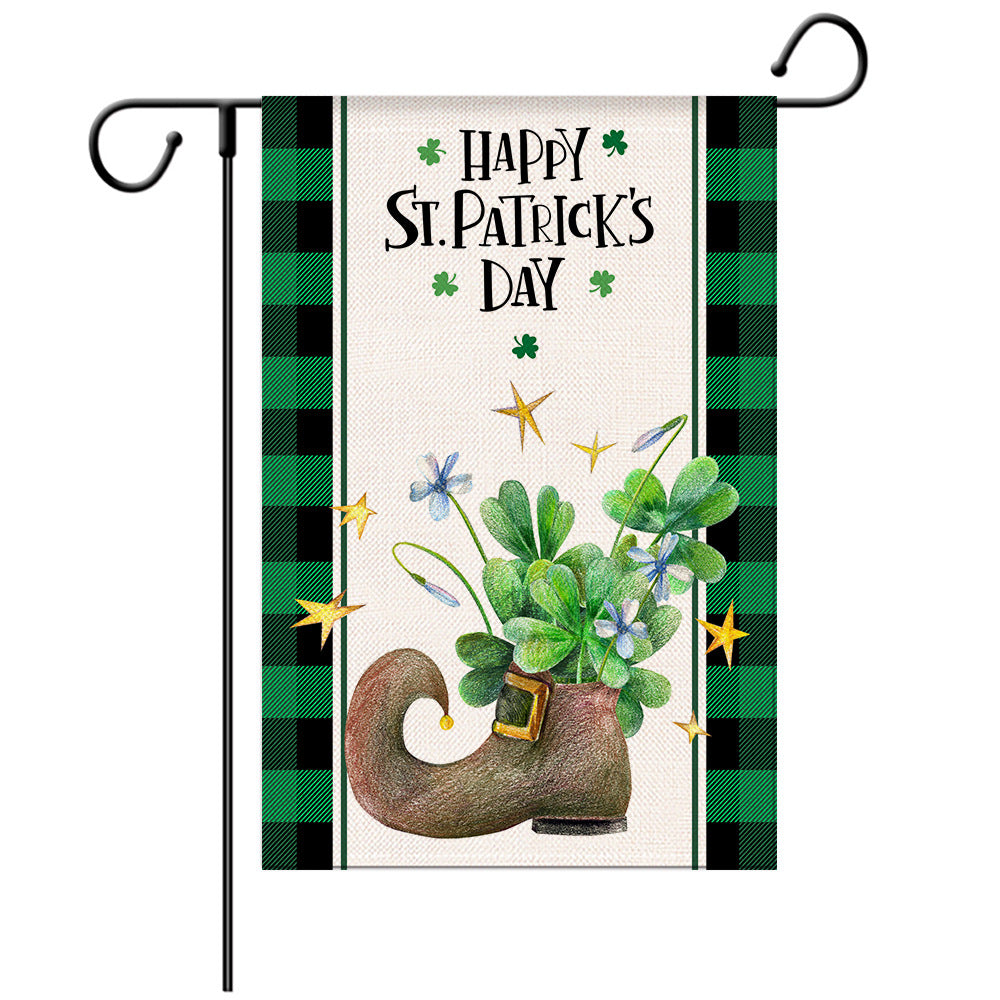 St Patrick's Day Welcome Flag -  Garden Flag - Yard Flag Designs - Illustration