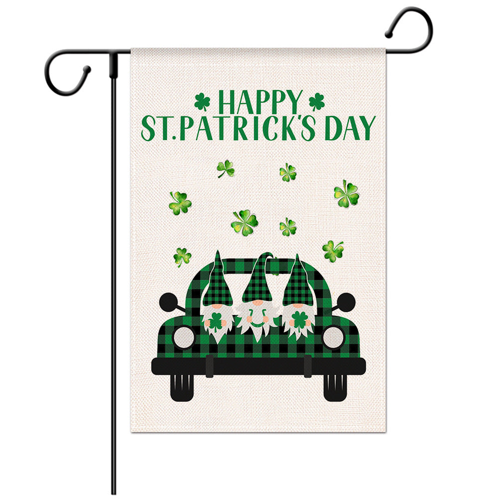 St Patrick's Day Welcome Flag -  Garden Flag - Yard Flag Designs - Illustration