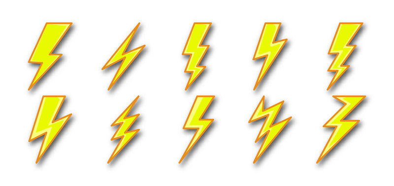Lightning Elements Power Electrocity Signs - Illustration Logo design Download -  
