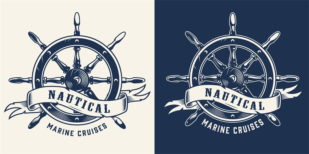 Rudder - Sailing -Steel Wheel Elements -Vector-image-jpg-eps- Logo Badge designs