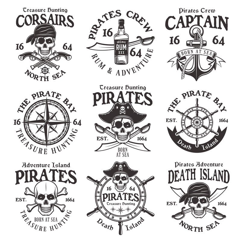 Maquettes de logos de pirates - Bateau viking - Logo vectoriel du fils des vikings