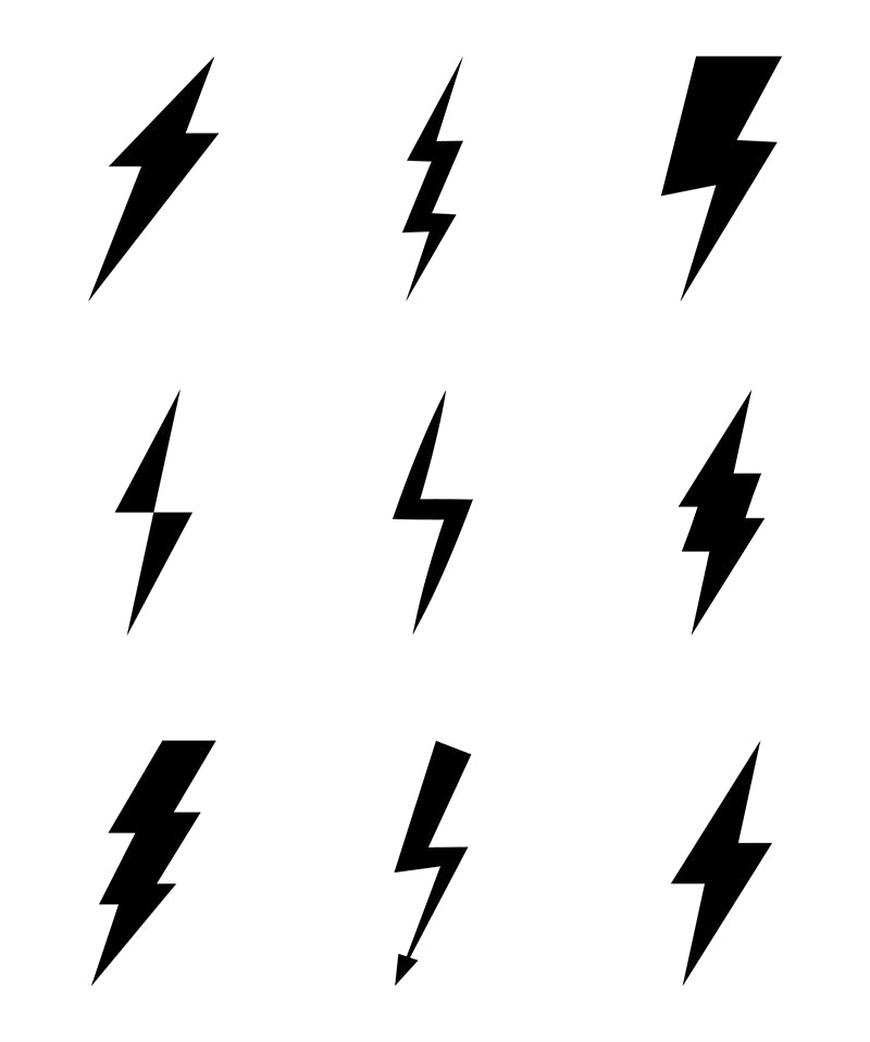 Lightning Elements Power Electrocity Signs - Illustration Logo design Download -  