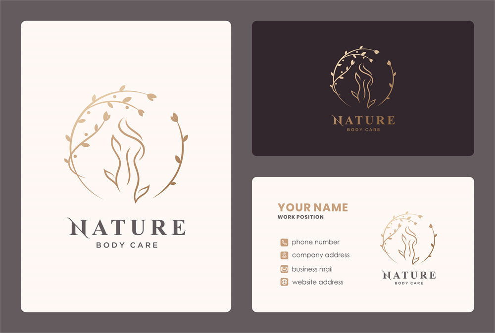 Woman Beauty Spa Organic logo badge design elements mockups