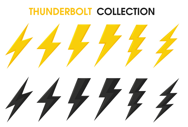 Lightning Elements Power Electrocity Signs - Illustration Logo design Download -  