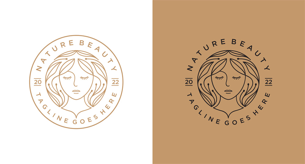Woman Beauty Spa Organic logo badge design elements mockups