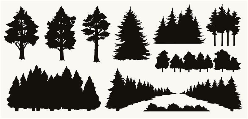 Silhouette d'arbre et de forêt - Image d'illustration à télécharger gratuitement