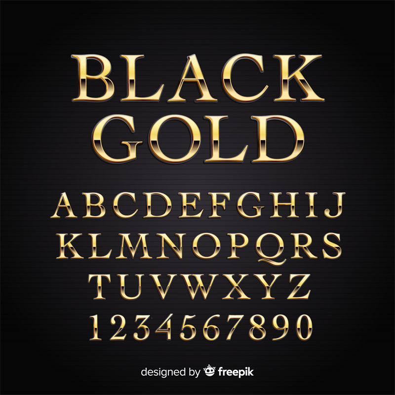 Gold ABC - Golden Font - Alphabet Design 