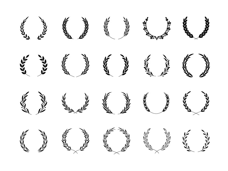 Collection de dessins vectoriels de branches et de couronnes à télécharger gratuitement - Illustration Décor PNG/PSD/JPG