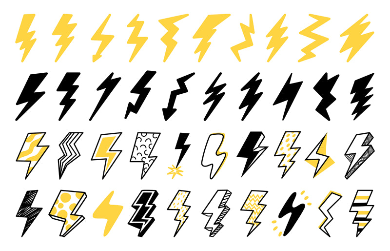 Handdraw Lightning Elements - Illustration Logo design Download -