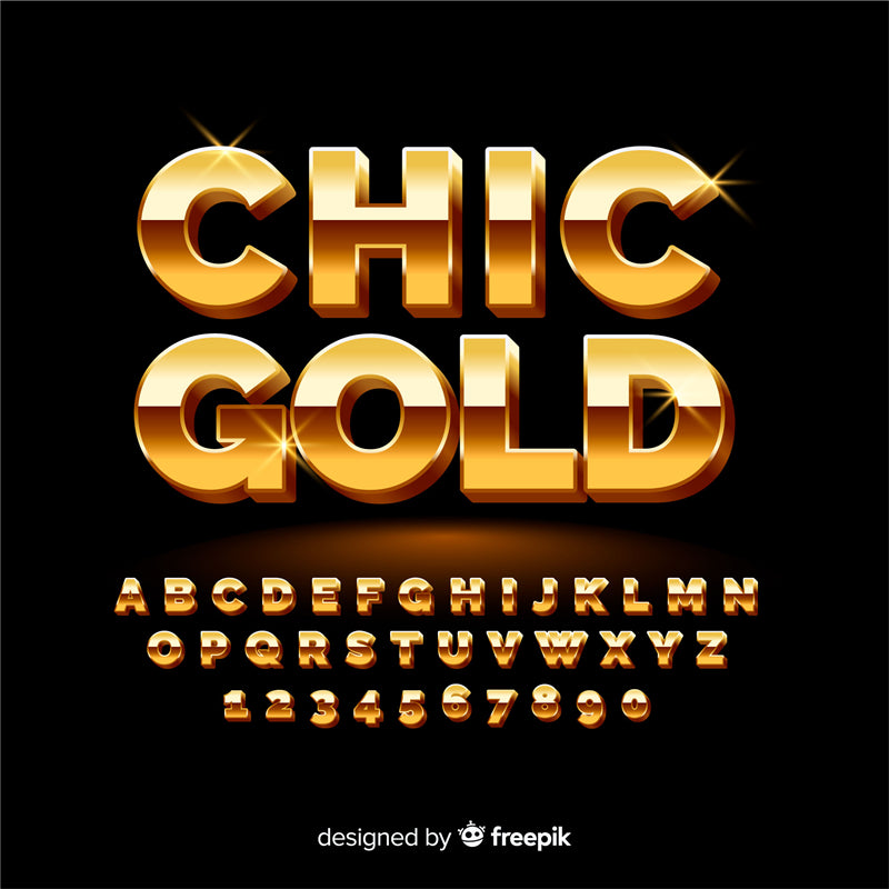 Gold ABC - Golden Font - Alphabet Design