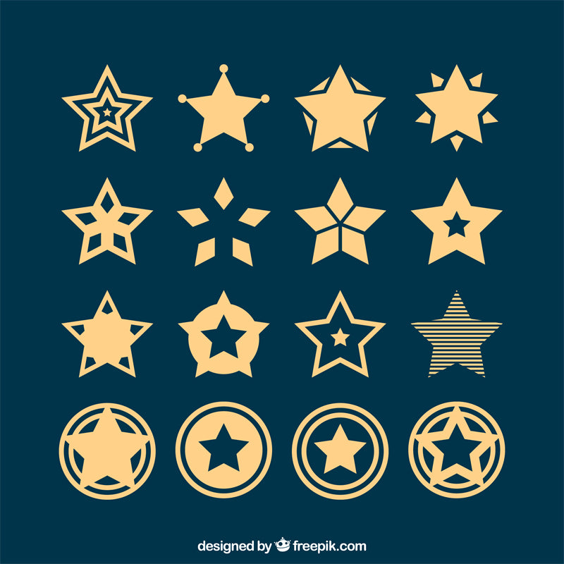 Éléments d'étoiles - Vintage - Vecteur - Ornements d'étoiles - Décoration