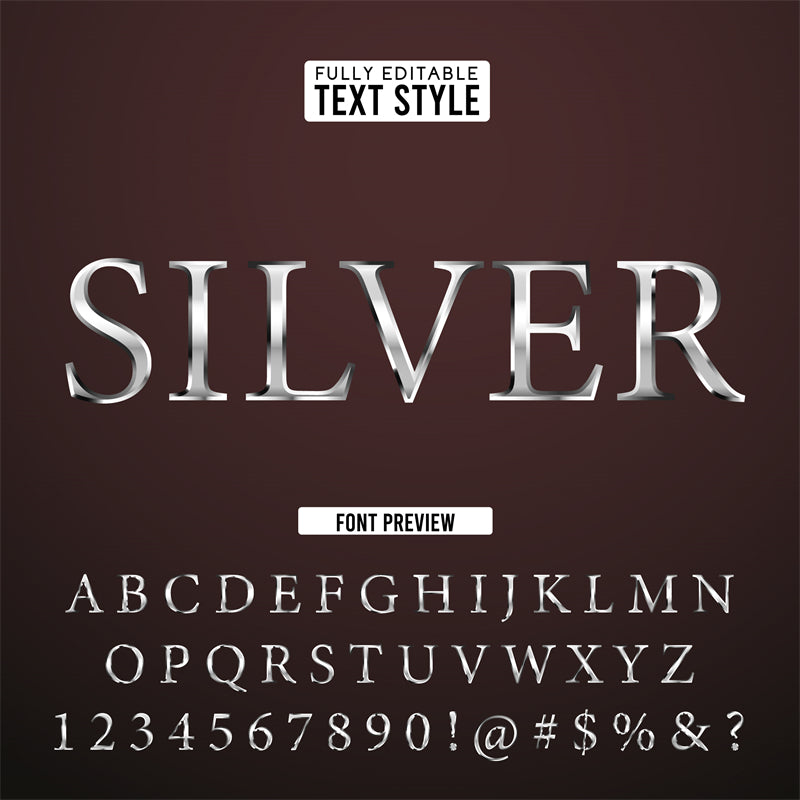 Silver ABC - Police Silver - Alphabet de luxe
