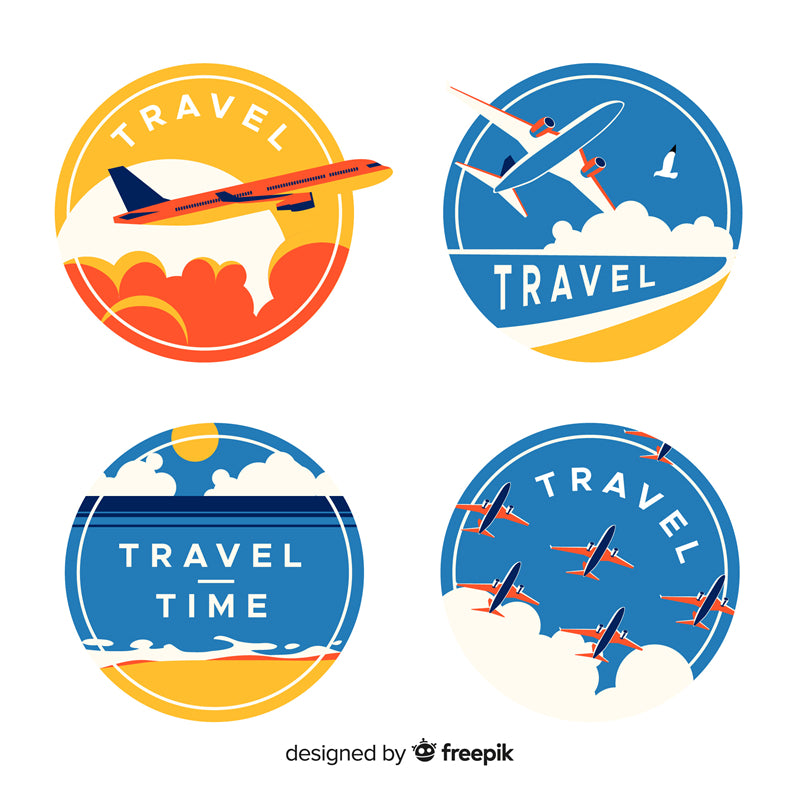 Airplane -logo mockups -badge -design IMAGE VECTOR 
