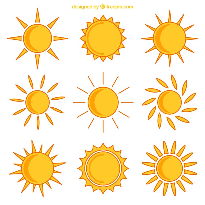 Handdraw Sun Elements Vector designs - Clip - Icon - 