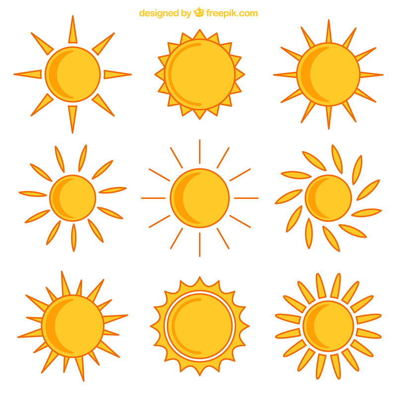 Handdraw Sun Elements Vector designs - Clip - Icon -