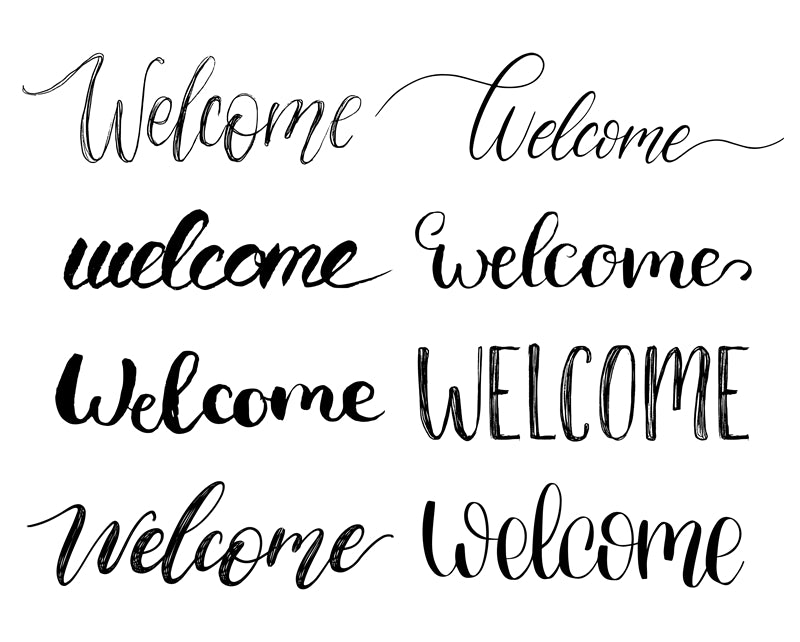 Handwriting Welcome Vector For Comercial Use- Greeting Words - Illustration PSD/SVG/EPS/PNG 