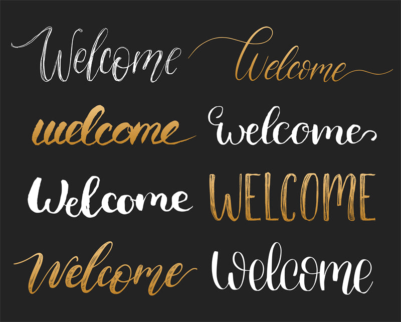 Handwriting Welcome Vector For Comercial Use- Greeting Words - Illustration PSD/SVG/EPS/PNG 