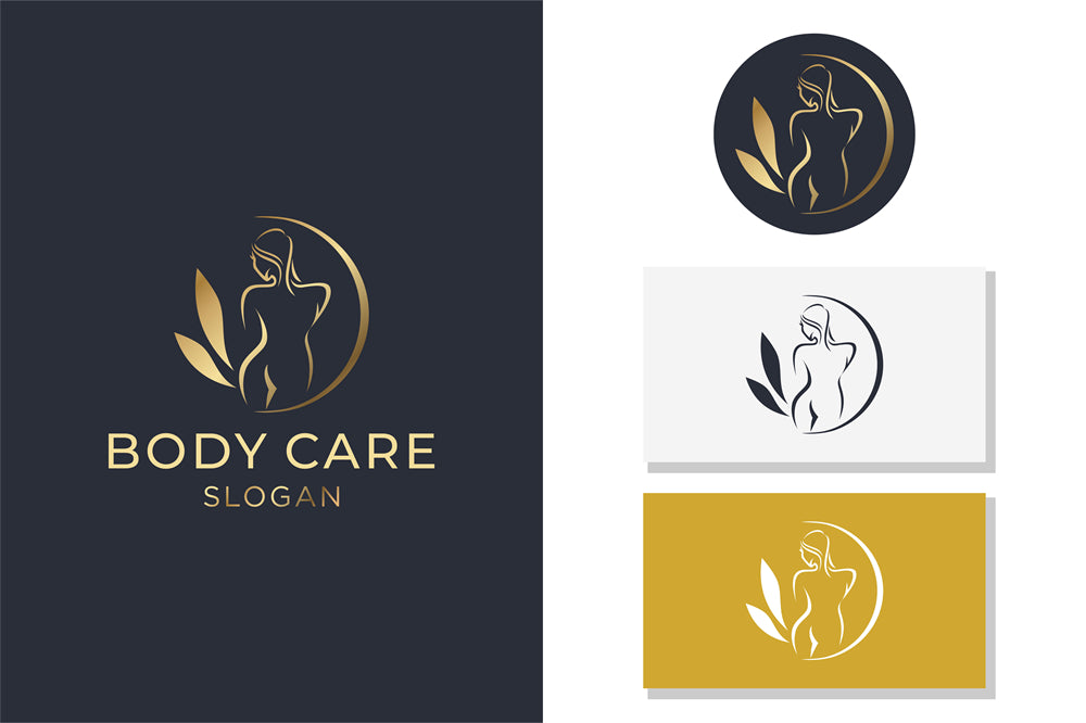 Woman Beauty Spa Organic logo badge design elements mockups