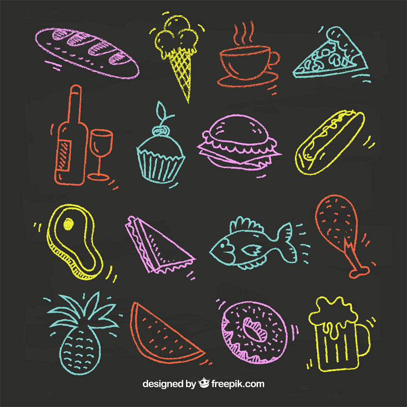 Illustration de restauration rapide (clip) - Poulet frit, Cola, Burger, Pizza, Glace, Poisson - Éléments vectoriels EPS/AI/PSD PNG/JPG TÉLÉCHARGEMENT GRATUIT